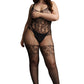 Le Désir Black Lace And Fishnet Bodystocking in OSXL