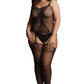 Le Désir Fishnet and Lace Suspender Bodystocking in OSXL