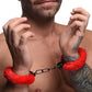 Master Series Cuffed in Fur Wrist Cuffs in Red