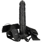 Real Rock Hollow Vibrating 10 Inch Strap-On in Black