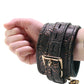 Lockable Lined Wrist Restraint Cuffs in Metallic Floral