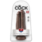 King Cock 7" Two Cocks One Hole Dildo in Chocolate