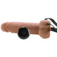 7 Inch Hollow Vibrating Strap-On with Remote in Tan