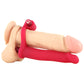 Double Penetrator Silicone Studmaker Cock Ring in Pink