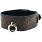 Lockable Lined Collar and Leash in Metallic Floral