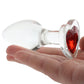 Adam & Eve Red Heart Gem Glass Plug in Medium