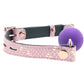 Purple Silicone Ball Gag with Snake Print Strap