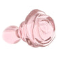 Booty Sparks Pink Rose Glass Anal Plug in Small