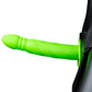 Ouch! Twisted 8 Inch Hollow Strap-On in Glowing Green