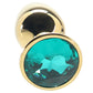 Ouch! Green Round Gem Gold Plug in Small