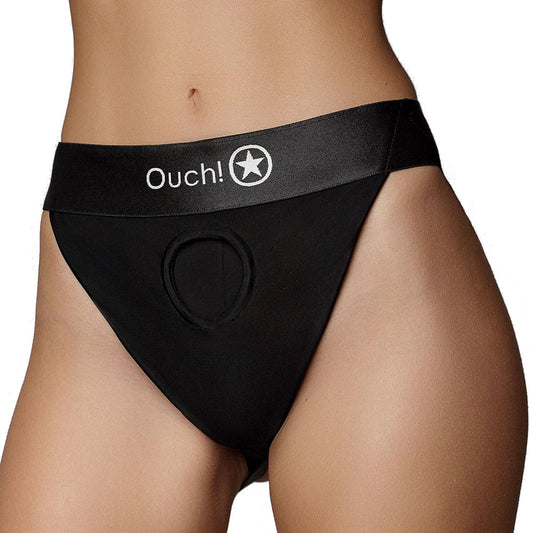 Ouch! Vibrating Strap-on Open Back Panty Harness /S