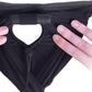 Ouch! Vibrating Strap-on Open Back Panty Harness in XS/S