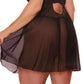 Pink Pussycat Black Babydoll & G-String in 1X/2X