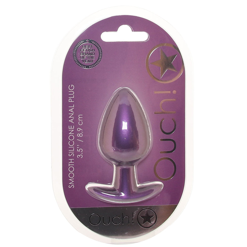 Ouch! Smooth Silicone 3.5 Inch Butt Plug in Metallic Purple PinkCherry Ouch! Smooth Silicone 3.5 Inch Butt Plug in Metallic Purple PinkCherry