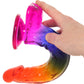 Crystal Jellies 9.5 Inch Cock & Balls Dildo in Rainbow