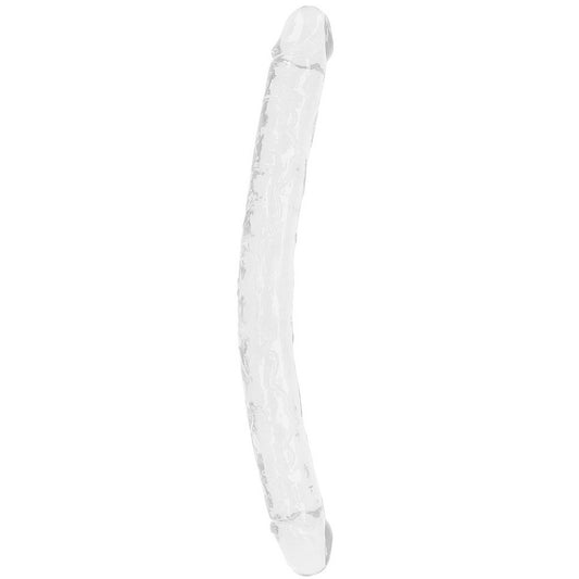 RealRock Crystal Jelly 18 Inch Double Dildo in Clear