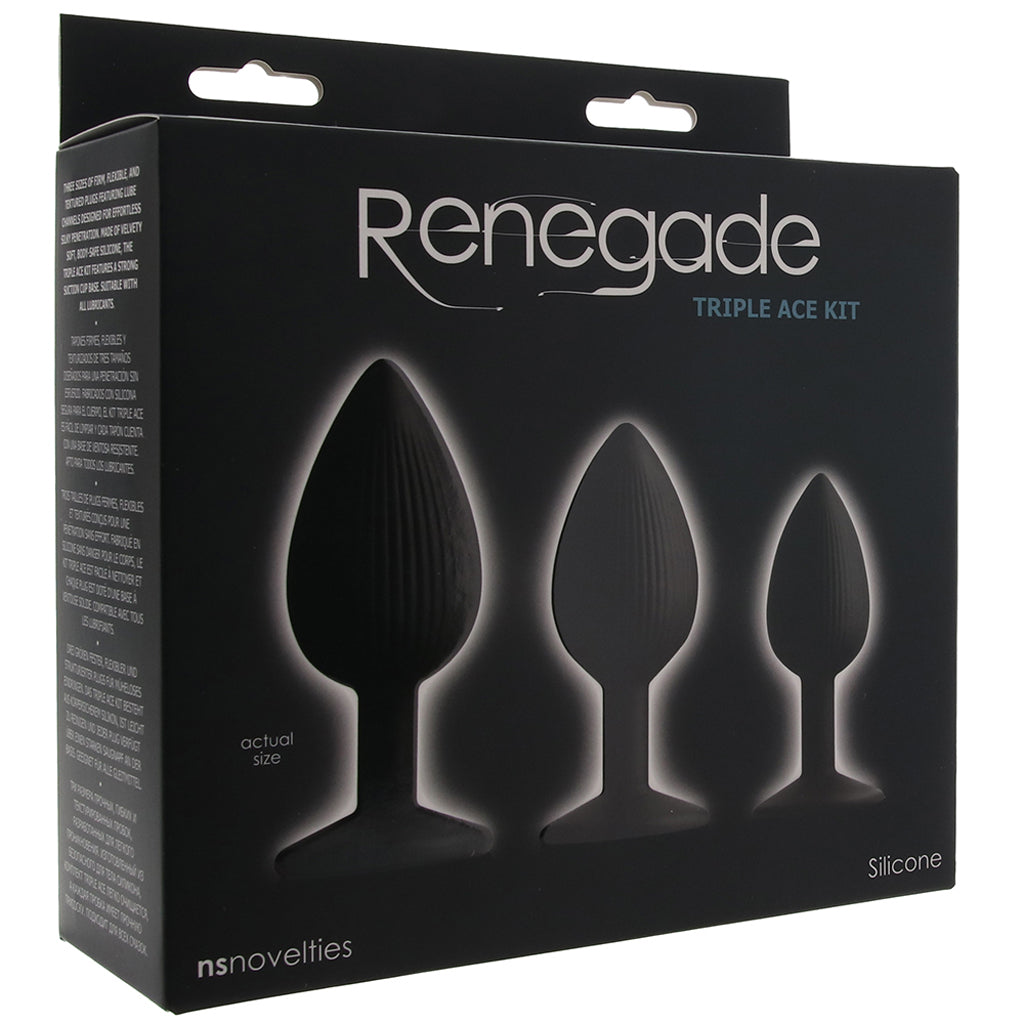 Renegade Triple Ace Silicone Butt Plug Kit PinkCherry Renegade Triple Ace Silicone Butt Plug Kit PinkCherry