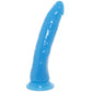 RealRock 8 Inch Glow-in-the-Dark Slim Dildo in Blue