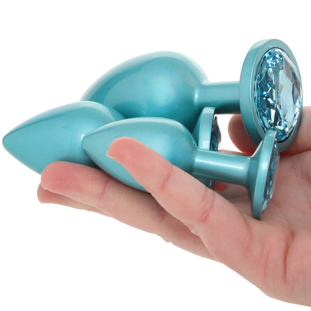 Rear Assets 3 Piece Metal Butt Plug Kit in Teal – PinkCherry