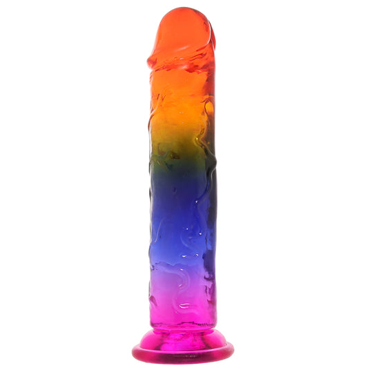 Crystal Jellies 7.5 Inch Classic Dildo in Rainbow