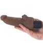 PowerCock 7 Inch Vibe with Clitoral Stimulator in Brown