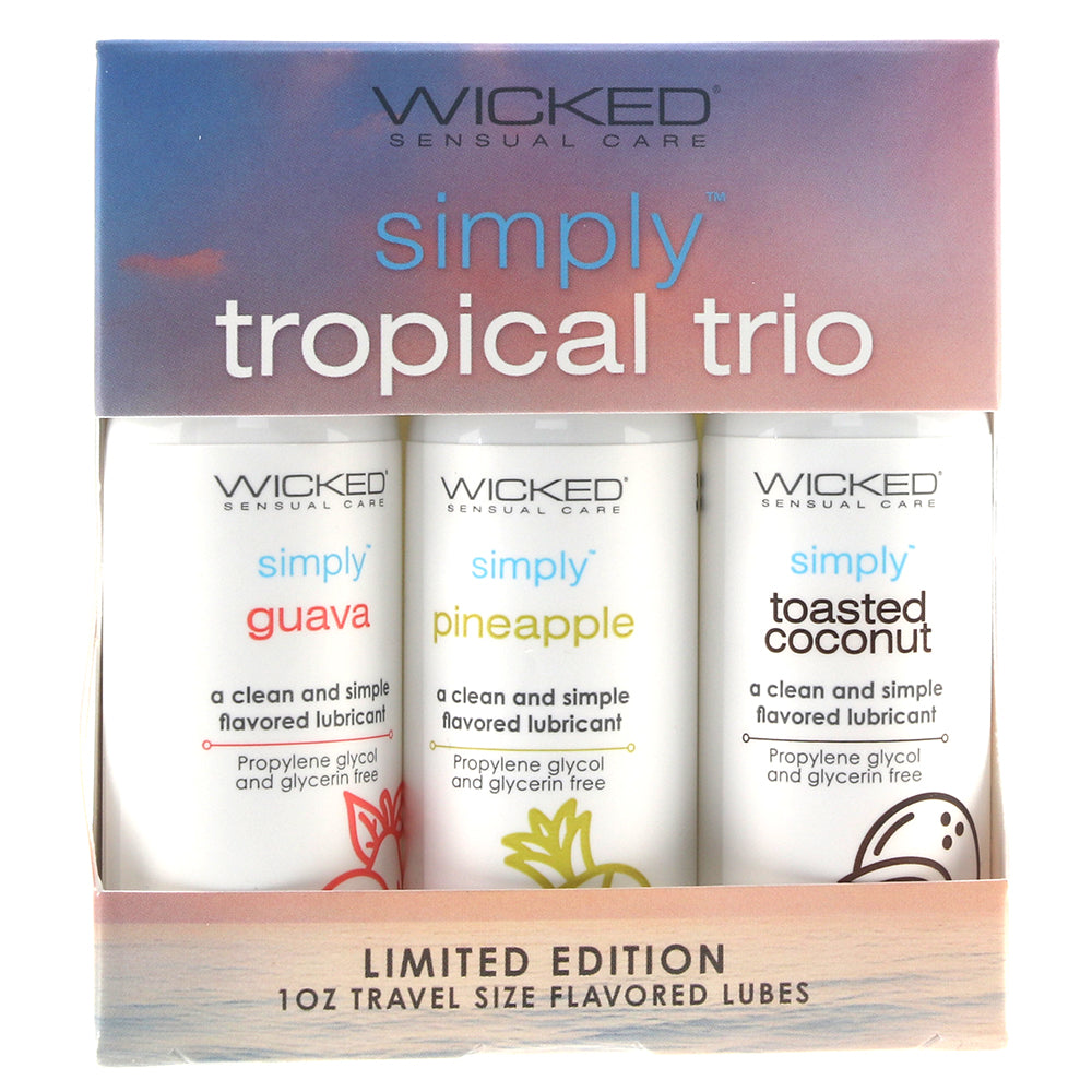 Simply Tropical Trio Flavoured Lube Set PinkCherry Simply Tropical Trio Flavoured Lube Set PinkCherry
