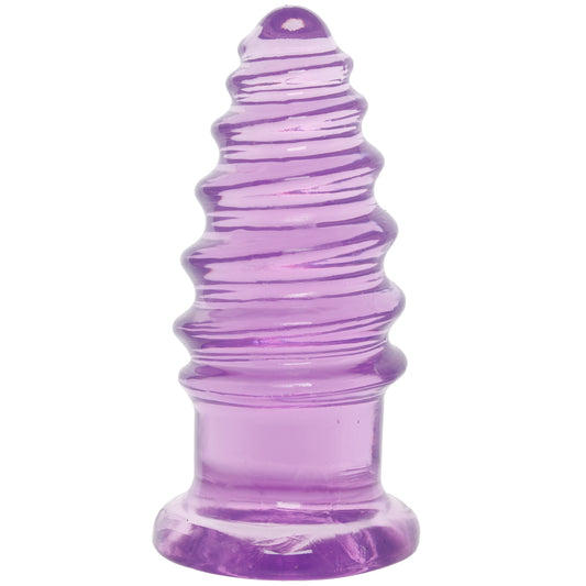 Crystal Jellies 7 Inch Anal Twist Butt Plug in Purple