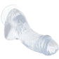 Crystal Jellies 7 Inch Curved Ballsy Dildo in Clear