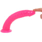 RealRock 9 Inch Glow-in-the-Dark Slim Dildo in Pink