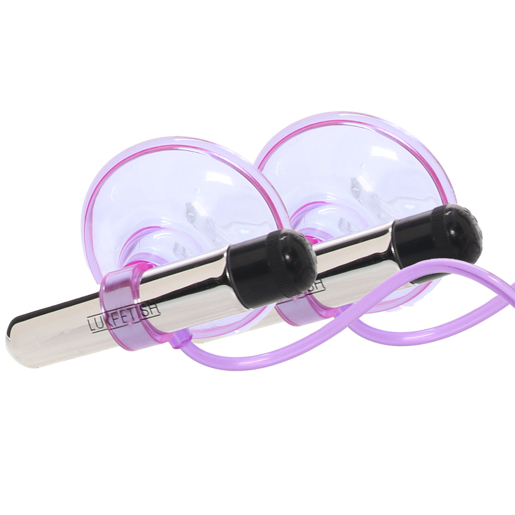 Vibrating Nipple Suckers with Quick Release PinkCherry Vibrating Nipple Suckers with Quick Release PinkCherry