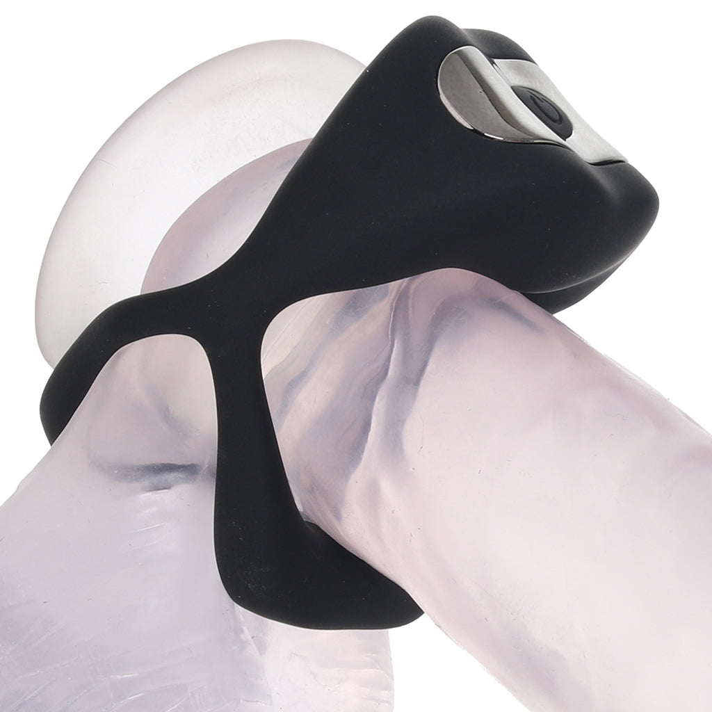 Techno Strobe Vibrating Cock Ring in Black PinkCherry Techno Strobe Vibrating Cock Ring in Black PinkCherry