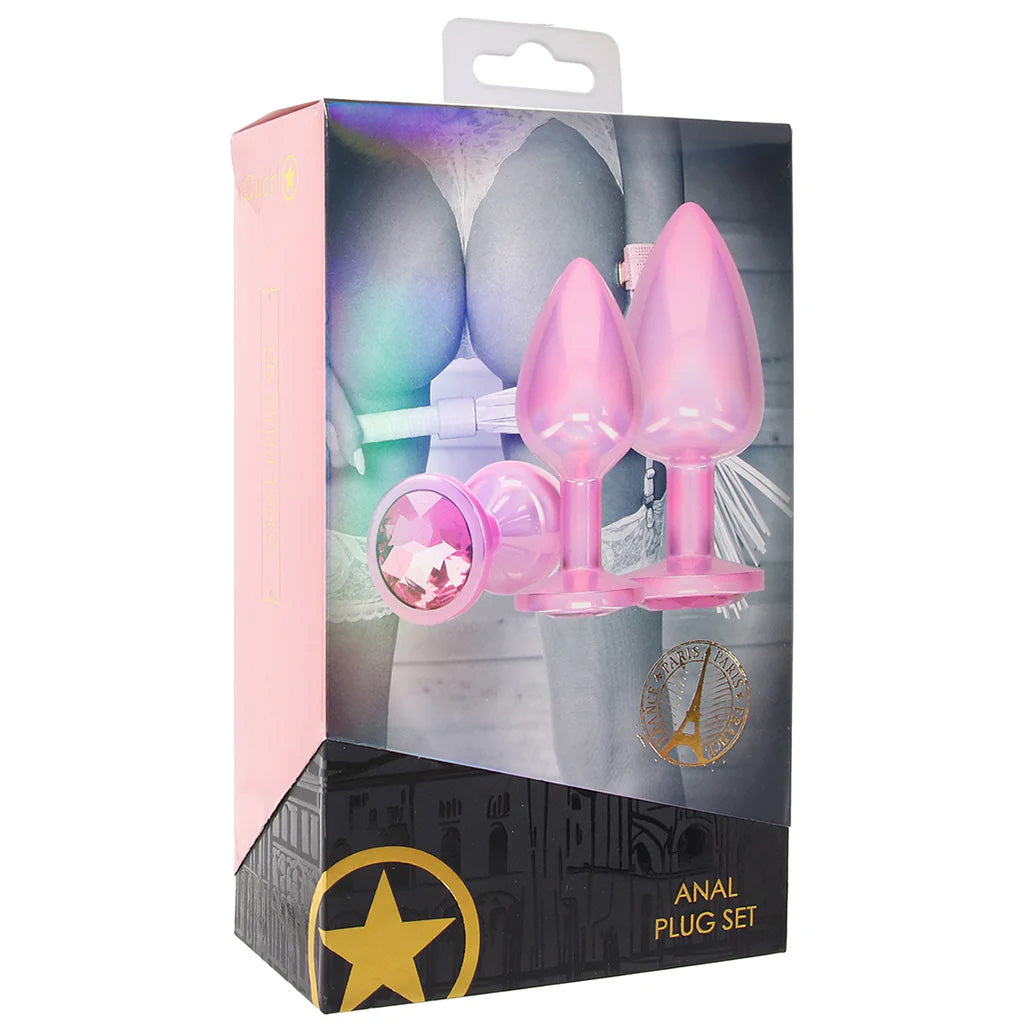Ouch! Paris Collection Metal Anal Plug Set in Pink PinkCherry Ouch! Paris Collection Metal Anal Plug Set in Pink PinkCherry