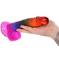 Crystal Jellies 8.5 Inch Cock & Balls Dildo in Rainbow