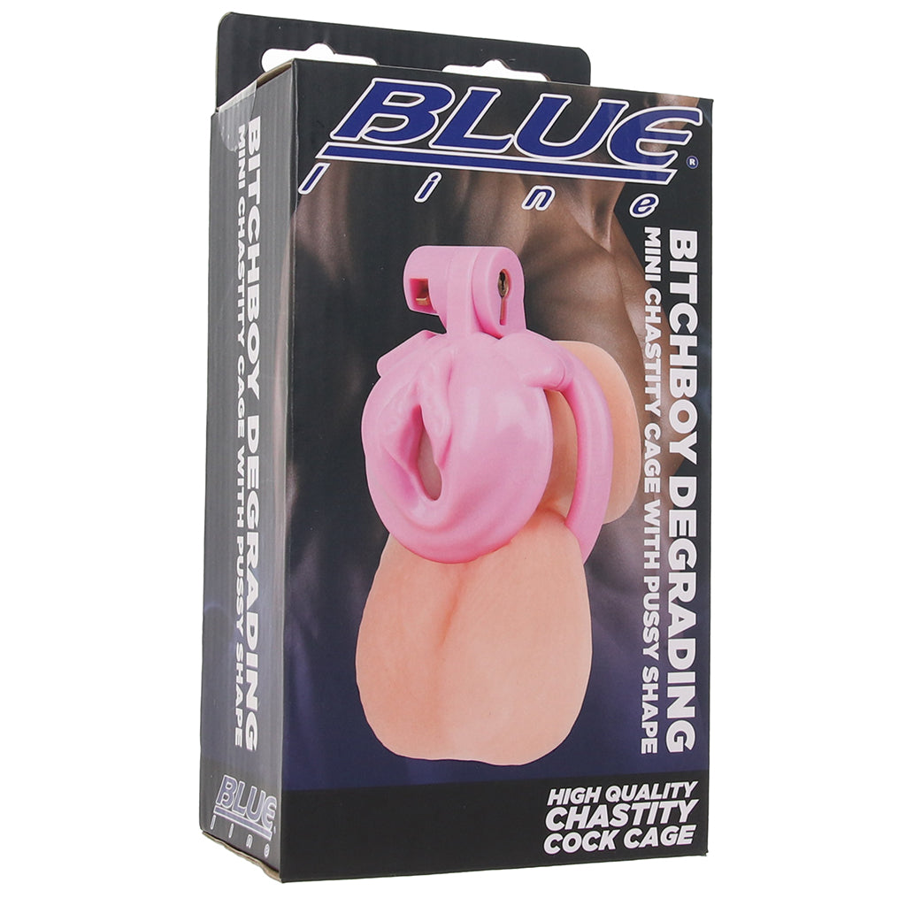 Blueline Bitchboy Degrading Mini Chastity Cage PinkCherry Blueline Bitchboy Degrading Mini Chastity Cage PinkCherry