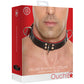 Ouch! Deluxe Bonded Leather Bondage Collar in Red