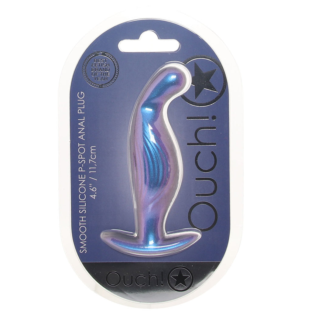 Ouch! Smooth Silicone P-Spot Butt Plug in Metallic Blue PinkCherry Ouch! Smooth Silicone P-Spot Butt Plug in Metallic Blue PinkCherry