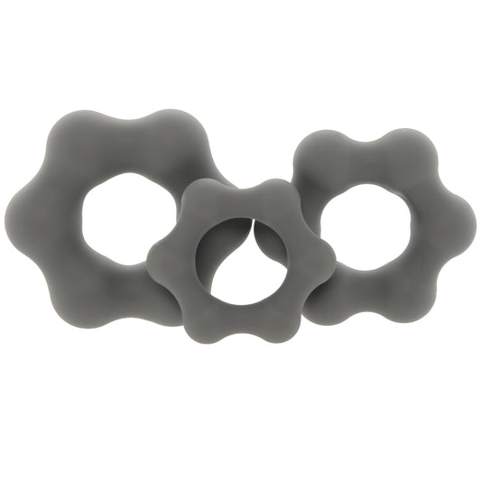 Alpha Liquid Silicone Endurance 3 Piece Cock Ring Set