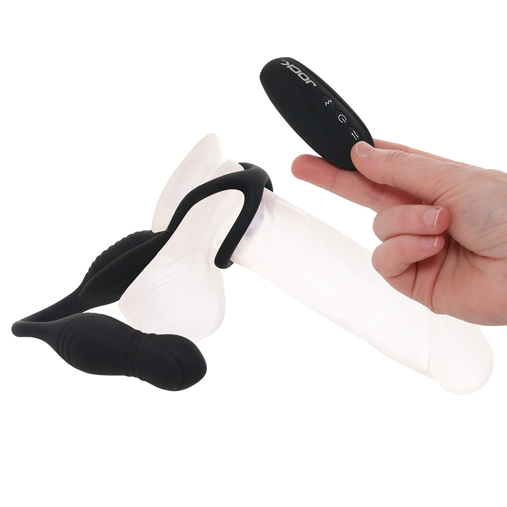 Jock Hyper Thrusting Anal Plug with Cock Ring PinkCherry Jock Hyper Thrusting Anal Plug with Cock Ring PinkCherry