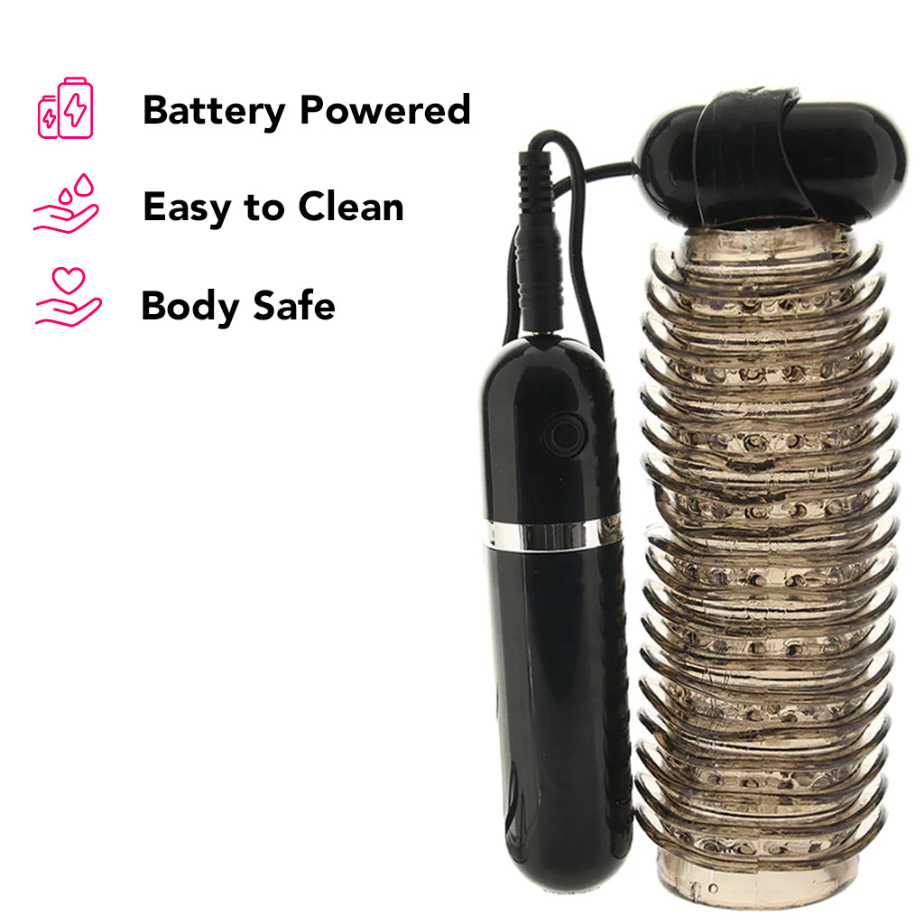 Colt 10 Function Textured Vibrating Stroker in Smoke PinkCherry Colt 10 Function Textured Vibrating Stroker in Smoke PinkCherry