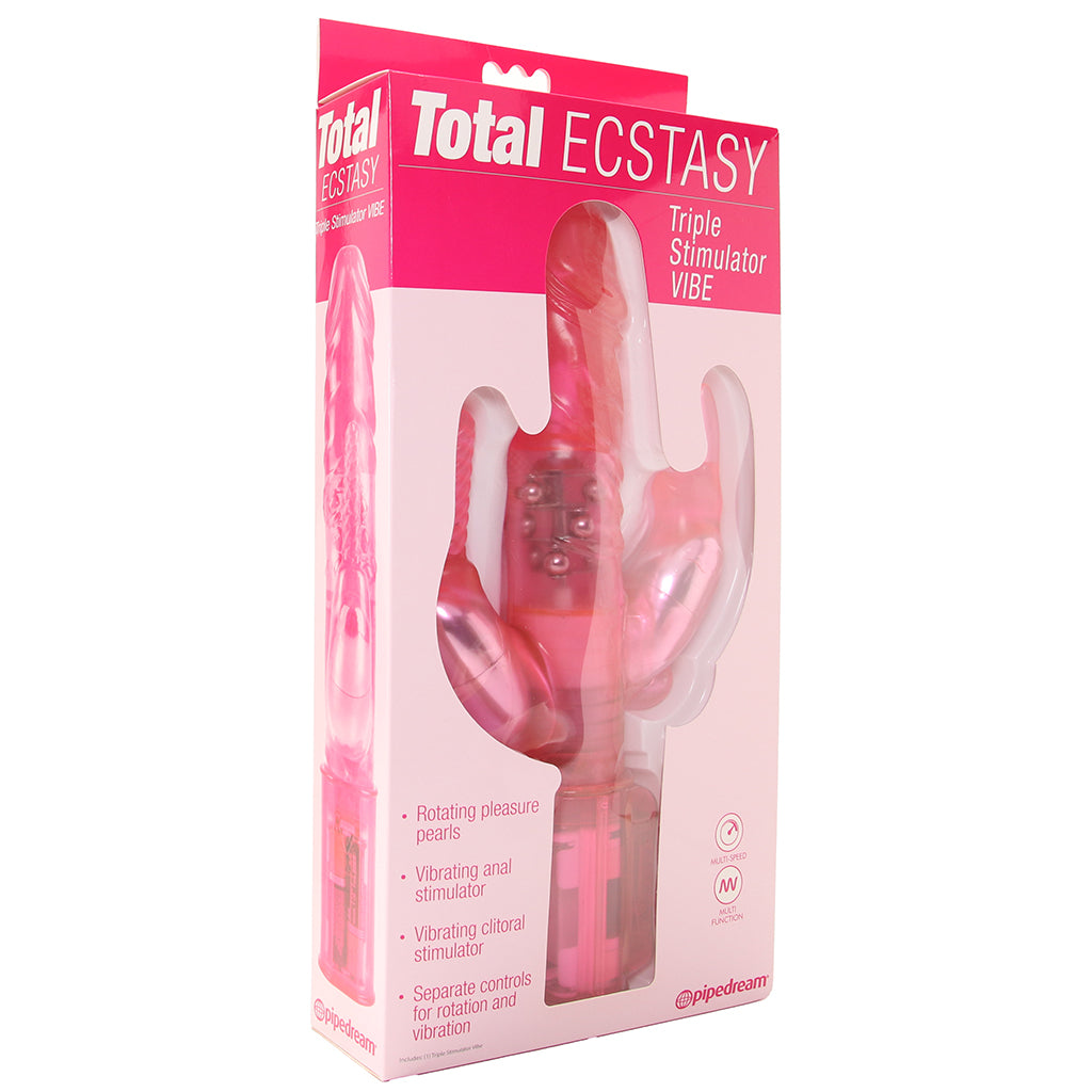 Total Ecstasy Triple Stimulator Vibe PinkCherry Total Ecstasy Triple Stimulator Vibe PinkCherry