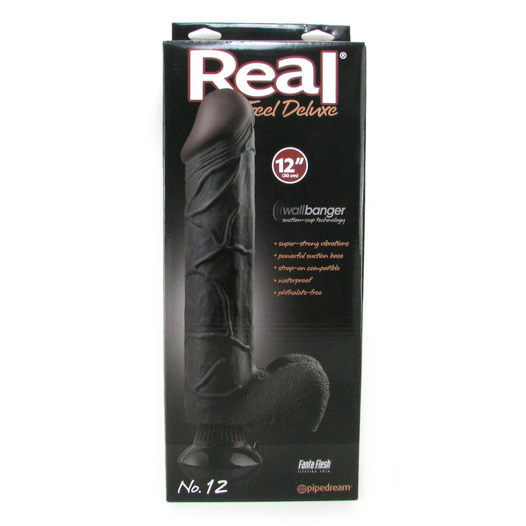 Real Feel Deluxe 12 Inch Vibrating Wall Banger Dildo in Bla PinkCherry Real Feel Deluxe 12 Inch Vibrating Wall Banger Dildo in Bla PinkCherry