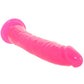 RealRock 9 Inch Glow-in-the-Dark Slim Dildo in Pink