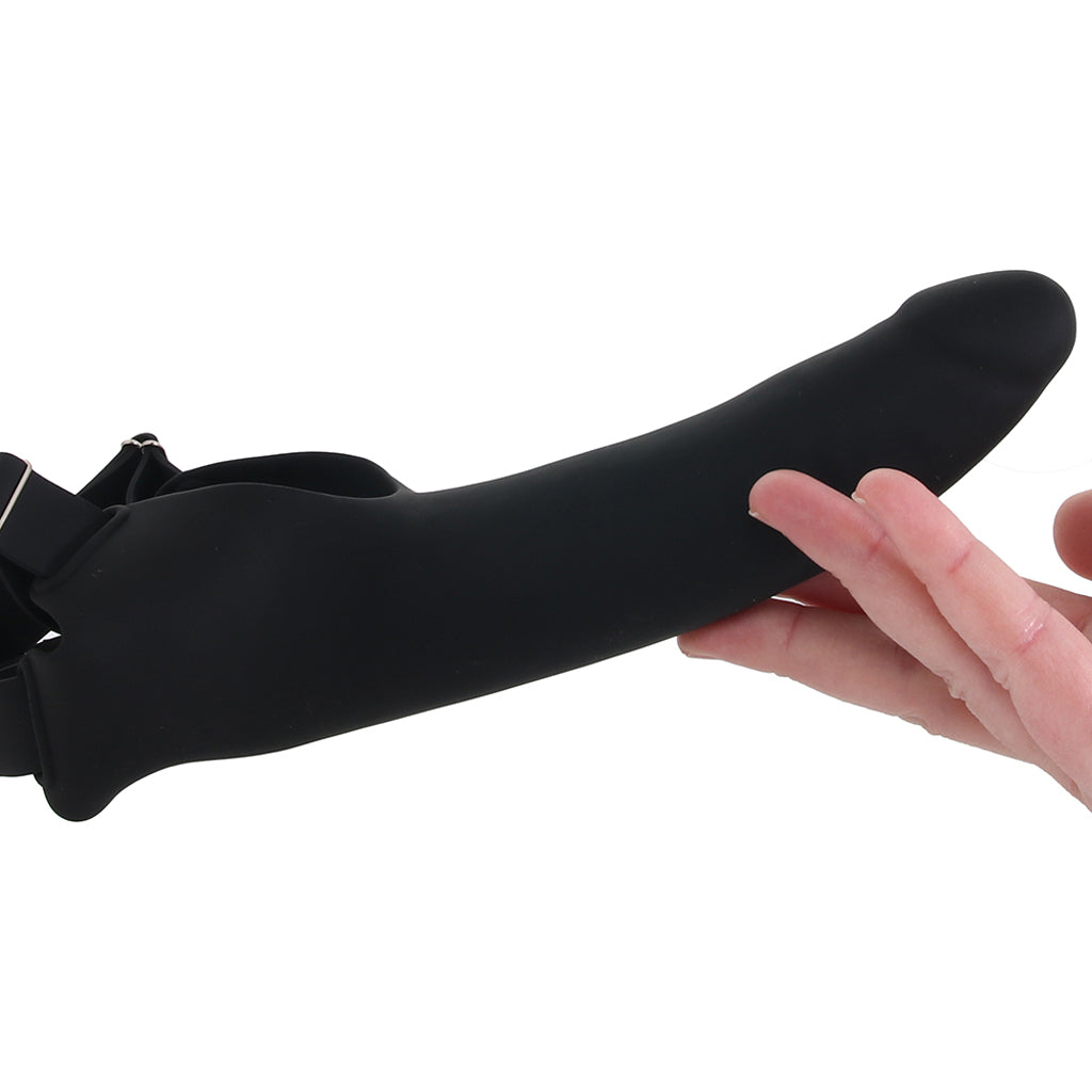 Accommodator Silicone Chin Strap Dildo in Black PinkCherry Accommodator Silicone Chin Strap Dildo in Black PinkCherry