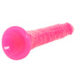 RealRock 9 Inch Glow-in-the-Dark Slim Dildo in Pink