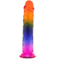 Crystal Jellies 7 Inch Classic Dildo in Rainbow