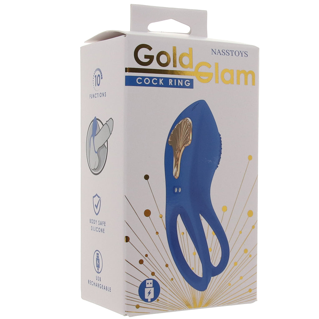 Gold Glam Vibrating Cock Ring PinkCherry Gold Glam Vibrating Cock Ring PinkCherry