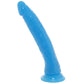 RealRock 8 Inch Glow-in-the-Dark Slim Dildo in Blue