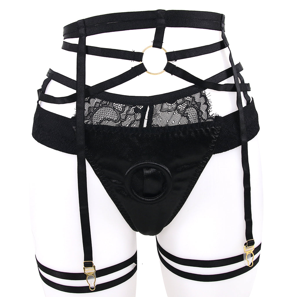 Bedroom Bliss Belle Panty Harness & Garter in Large
