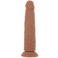 Silicone Studs Vibrating & Thrusting Dildo in Brown
