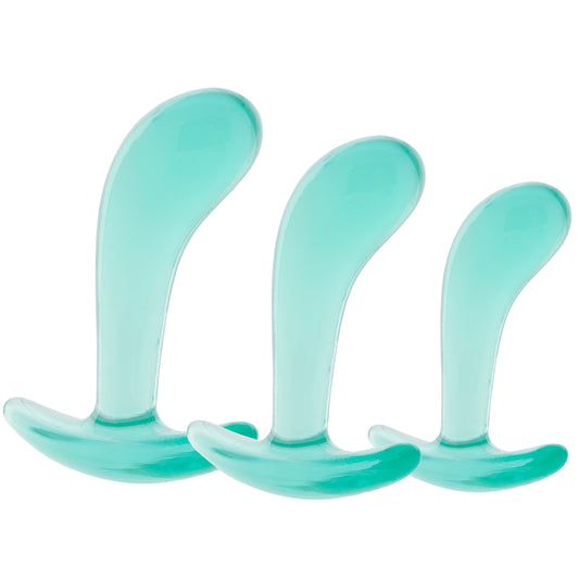 Crystal Jellies Curved Anal Trainer Set in Teal